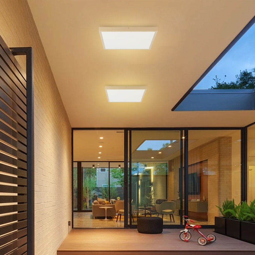 Brilagi - LED stmievateľné kúpeľňové stropné svietidlo FRAME SMART LED/50W/230V 60x60 cm 3000-6000K IP44 béžové + diaľkové ovládanie