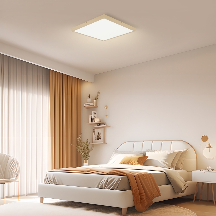 Brilagi - LED stmievateľné kúpeľňové stropné svietidlo FRAME SMART LED/50W/230V 60x60 cm 3000-6000K IP44 béžové + diaľkové ovládanie