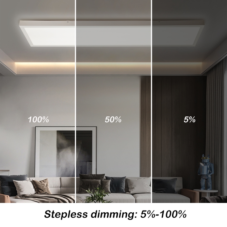 Brilagi - LED Stmievateľné kúpeľňové stropné svietidlo FRAME SMART LED/50W/230V 30x120 cm 3000-6000K IP44 biela + diaľkové ovládanie