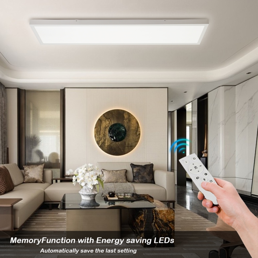 Brilagi - LED Stmievateľné kúpeľňové stropné svietidlo FRAME SMART LED/50W/230V 30x120 cm 3000-6000K IP44 biela + diaľkové ovládanie