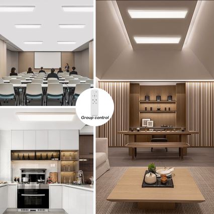Brilagi - LED Stmievateľné kúpeľňové stropné svietidlo FRAME SMART LED/50W/230V 30x120 cm 3000-6000K IP44 biela + diaľkové ovládanie