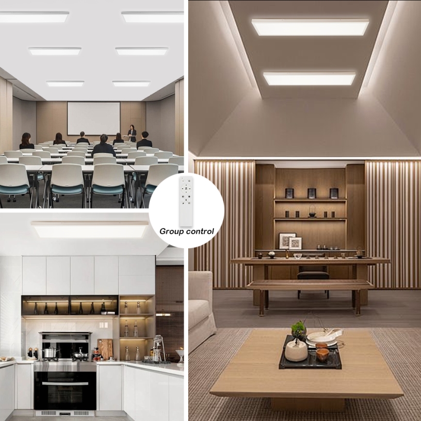 Brilagi - LED Stmievateľné kúpeľňové stropné svietidlo FRAME SMART LED/50W/230V 30x120 cm 3000-6000K IP44 biela + diaľkové ovládanie
