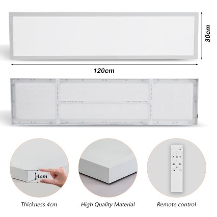 Brilagi - LED Stmievateľné kúpeľňové stropné svietidlo FRAME SMART LED/50W/230V 30x120 cm 3000-6000K IP44 biela + diaľkové ovládanie