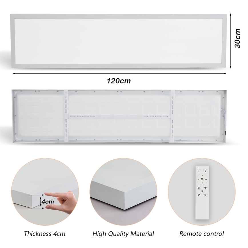 Brilagi - LED Stmievateľné kúpeľňové stropné svietidlo FRAME SMART LED/50W/230V 30x120 cm 3000-6000K IP44 biela + diaľkové ovládanie
