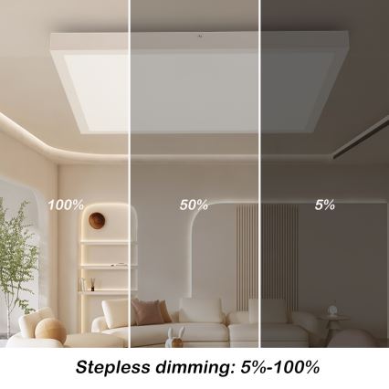 Brilagi - LED Stmievateľné kúpeľňové stropné svietidlo FRAME SMART LED/50W/230V 60x60 cm 3000-6000K IP44 biela + diaľkové ovládanie