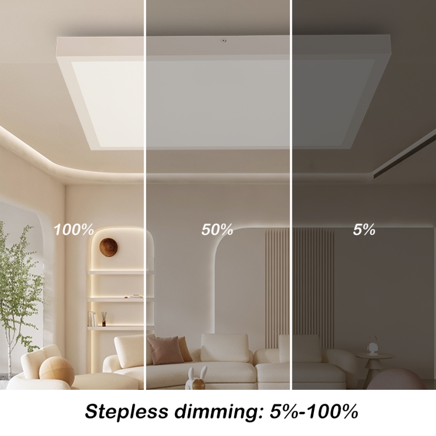 Brilagi - LED Stmievateľné kúpeľňové stropné svietidlo FRAME SMART LED/50W/230V 60x60 cm 3000-6000K IP44 biela + diaľkové ovládanie