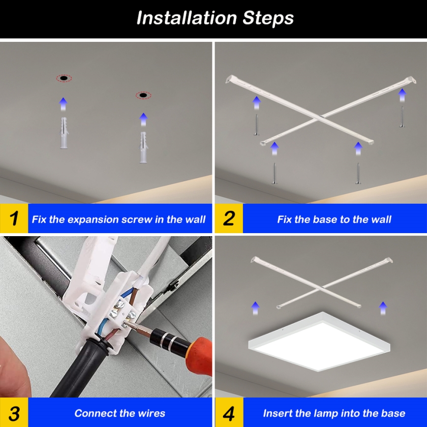 Brilagi - LED Stmievateľné kúpeľňové stropné svietidlo FRAME SMART LED/50W/230V 60x60 cm 3000-6000K IP44 biela + diaľkové ovládanie