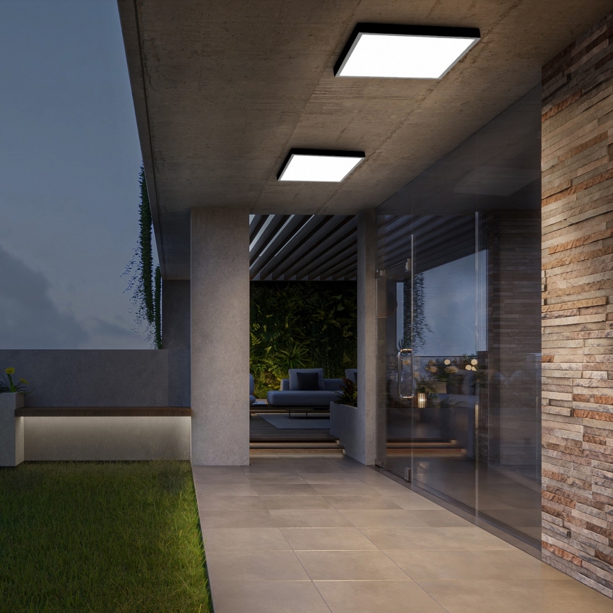 Brilagi - LED Stmievateľné kúpeľňové stropné svietidlo FRAME SMART LED/50W/230V 60x60 cm 3000-6000K IP44 čierna + diaľkové ovládanie