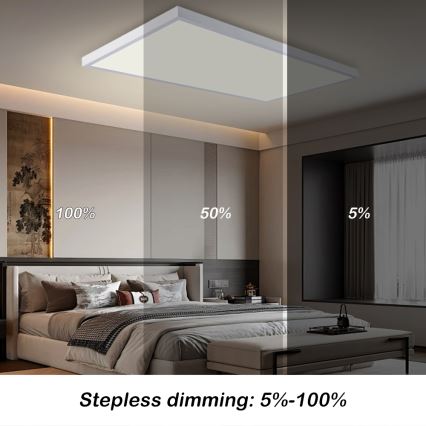 Brilagi - LED stmievateľné kúpeľňové stropné svietidlo FRAME SMART LED/96W/230V 120x60 cm 3000-6000K IP44 biela + diaľkové ovládanie