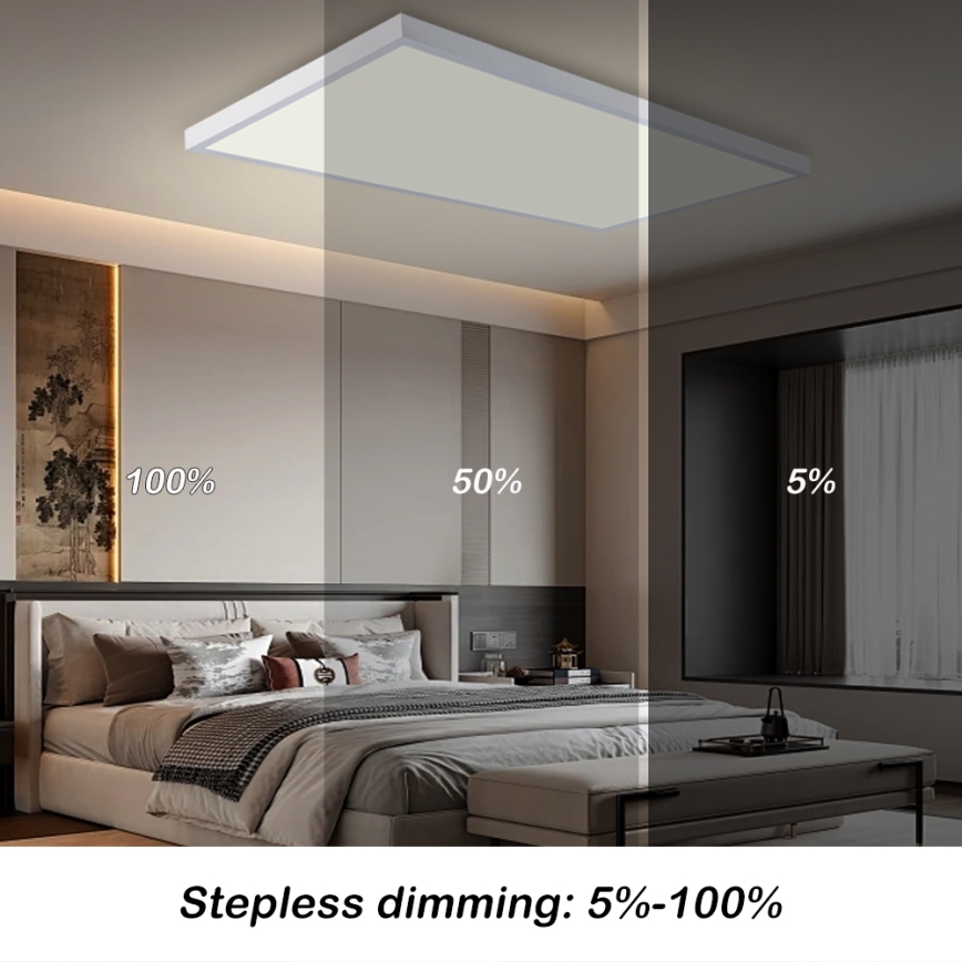 Brilagi - LED stmievateľné kúpeľňové stropné svietidlo FRAME SMART LED/96W/230V 120x60 cm 3000-6000K IP44 biela + diaľkové ovládanie