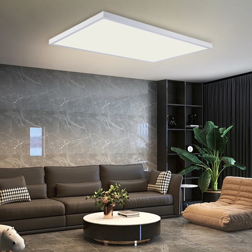 Brilagi - LED stmievateľné kúpeľňové stropné svietidlo FRAME SMART LED/96W/230V 120x60 cm 3000-6000K IP44 biela + diaľkové ovládanie