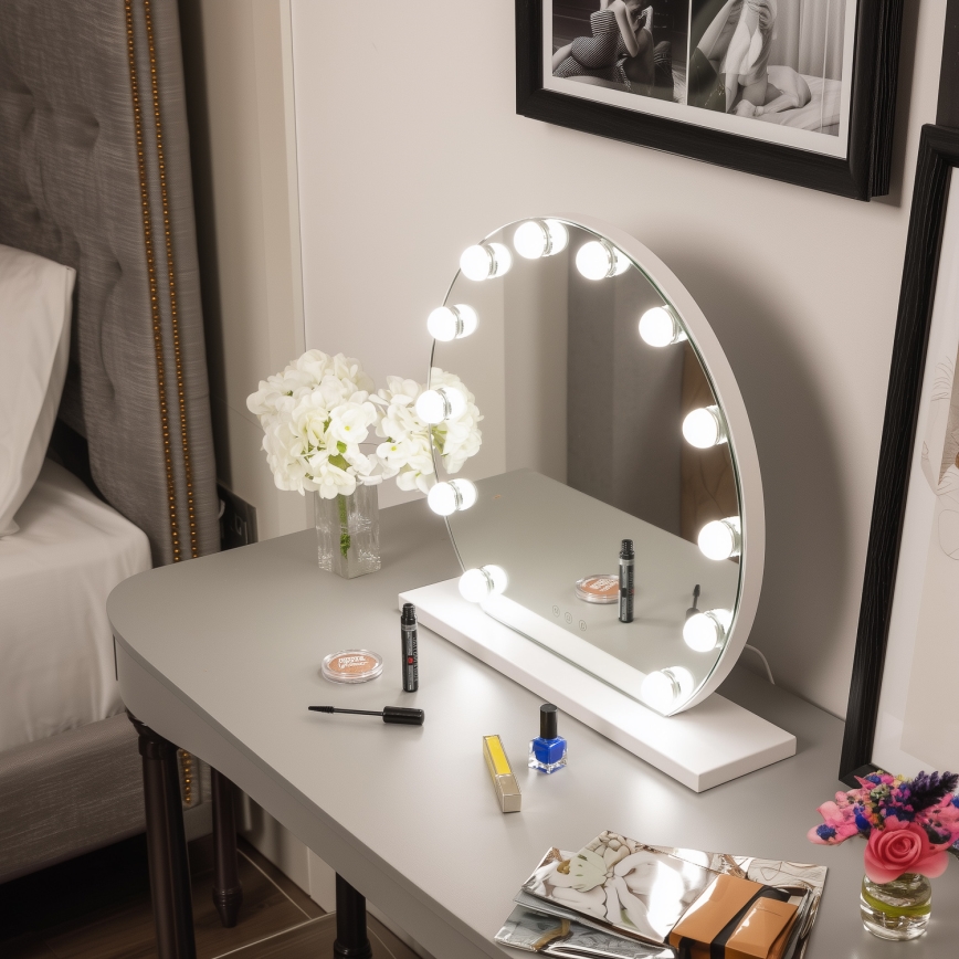 Brilagi - LED stmievateľné make-up zrkadlo HOLLYWOOD LED/12W/230V 3000/4000/6500K