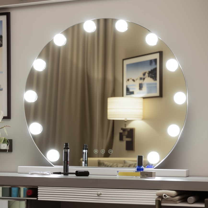 Brilagi - LED stmievateľné make-up zrkadlo HOLLYWOOD LED/12W/230V 3000/4000/6500K