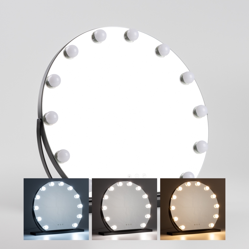 Brilagi - LED stmievateľné make-up zrkadlo HOLLYWOOD LED/12W/230V 3000/4000/6500K