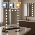 BRILAGI - LED Stmievateľné make-up zrkadlo HOLLYWOOD LED/15W/230V CCT + 2x USB 55x77 cm čierna