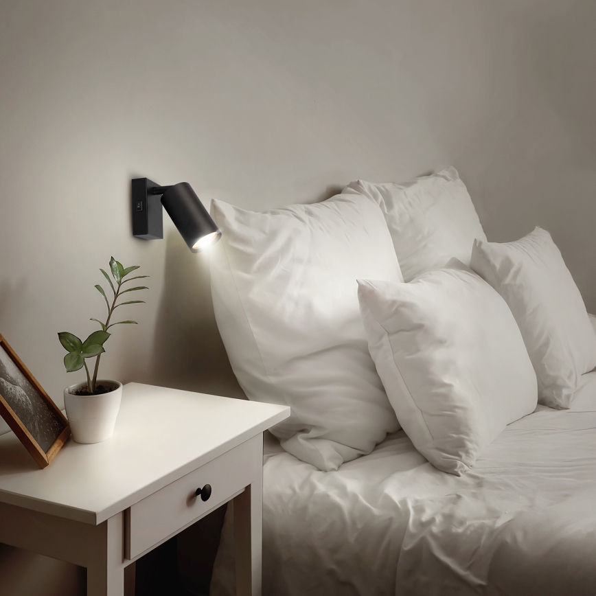 Brilagi - LED RGBW Stmievateľné nástenné bodové svietidlo SELE 1xGU10/4,8W/230V 3000K čierne + diaľkové ovládanie