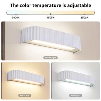 BRILAGI - LED Stmievateľné nástenné svietidlo FALCON MODERN LED/14W/230V 3000-6000K 40 cm biela + diaľkové ovládanie