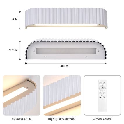 BRILAGI - LED Stmievateľné nástenné svietidlo FALCON MODERN LED/14W/230V 3000-6000K 40 cm biela + diaľkové ovládanie