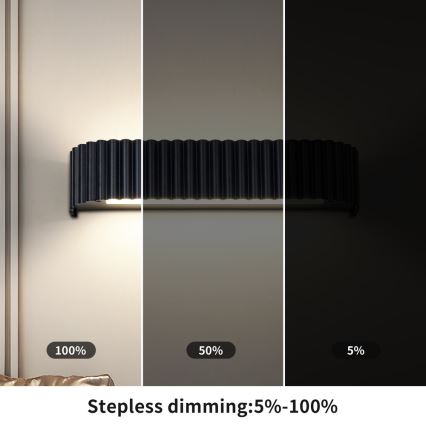 BRILAGI - LED Stmievateľné nástenné svietidlo FALCON MODERN LED/14W/230V 3000-6000K 40 cm čierna + diaľkové ovládanie