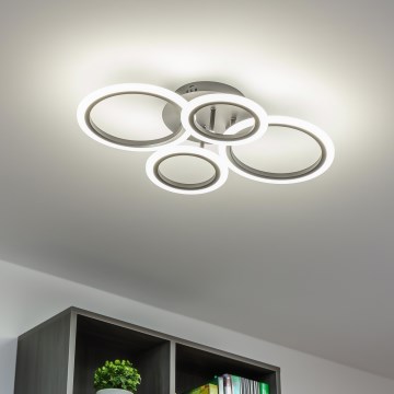 Brilagi - LED stmievateľné prisadené stropné svietidlo ORBITS LED/50W/230V 3000-6500K čierne + diaľkové ovládanie