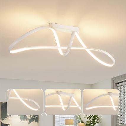 Brilagi - LED Stmievateľný prisadený luster TWISTER LED/60W/230V 3000-6000K biela + diaľkové ovládanie
