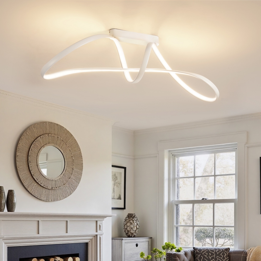 Brilagi - LED Stmievateľný prisadený luster TWISTER LED/60W/230V 3000-6000K biela + diaľkové ovládanie