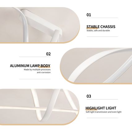 Brilagi - LED Stmievateľný prisadený luster TWISTER LED/60W/230V 3000-6000K biela + diaľkové ovládanie