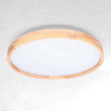 Brilagi - LED Stmievateľné stropné svietidlo ALSON LED/48W/230V 3000-6500K dub pr. 39,5 cm + diaľkové ovládanie