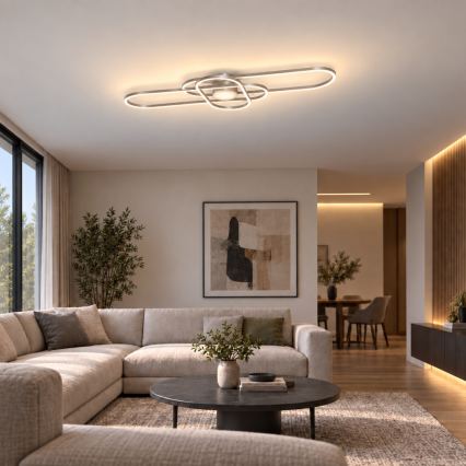 BRILAGI - Stmievateľné LED stropné svietidlo APOLLO LED/58W/230V 3000-6500K 43,2x101,2 cm matný chróm + diaľkové ovládanie