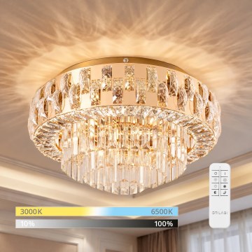 BRILAGI - LED stmievateľné stropné svietidlo AURELIA LED/45W/230V 3000-6000K pr. 50 cm zlatá + diaľkové ovládanie