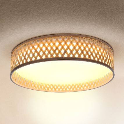 Brilagi - LED Stmievateľné stropné svietidlo CAMILA LED/48W/230V 3000-6500K bambus pr. 40 cm + diaľkové ovládanie