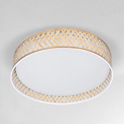 Brilagi - LED Stmievateľné stropné svietidlo CAMILA LED/48W/230V 3000-6500K bambus pr. 40 cm + diaľkové ovládanie