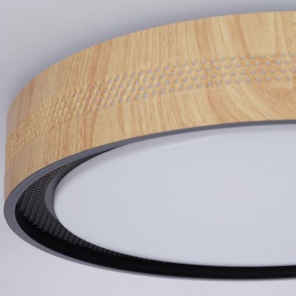 Brilagi - LED Stmievateľné stropné svietidlo COCI LED/48W/230V 3000-6500K priemer 39 cm drevený dekor/čierna + diaľkové ovládanie