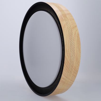 Brilagi - LED Stmievateľné stropné svietidlo COCI LED/48W/230V 3000-6500K priemer 39 cm drevený dekor/čierna + diaľkové ovládanie