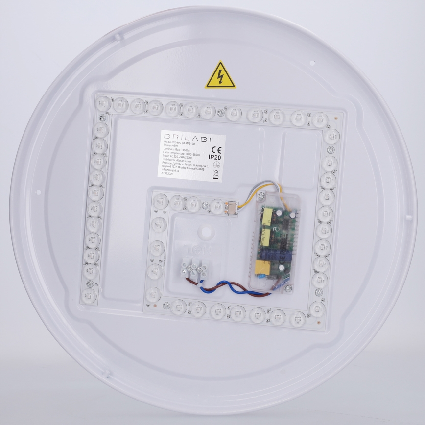 Brilagi - LED Stmievateľné stropné svietidlo COCI LED/48W/230V 3000-6500K priemer 39 cm drevený dekor/čierna + diaľkové ovládanie
