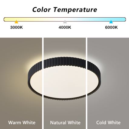 Brilagi - stmievateľné LED stropné svietidlo CORVO LED/54W/230V 3000-6000K čierne, priemer 40 cm + diaľkové ovládanie