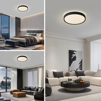 Brilagi - stmievateľné LED stropné svietidlo CORVO LED/54W/230V 3000-6000K čierne, priemer 40 cm + diaľkové ovládanie