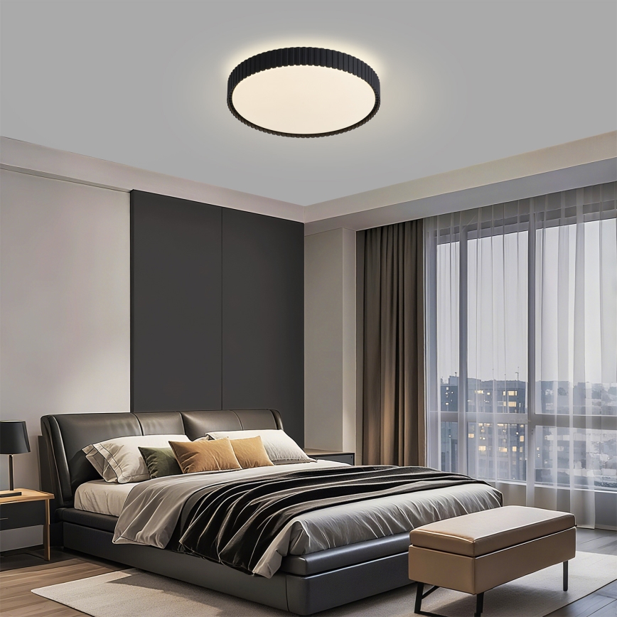 Brilagi - stmievateľné LED stropné svietidlo CORVO LED/54W/230V 3000-6000K čierne, priemer 40 cm + diaľkové ovládanie