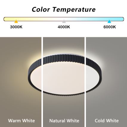 Brilagi - Stropné stmievateľné LED svietidlo CORVO LED/72W/230V 3000-6000K čierne pr. 50 cm + diaľkové ovládanie