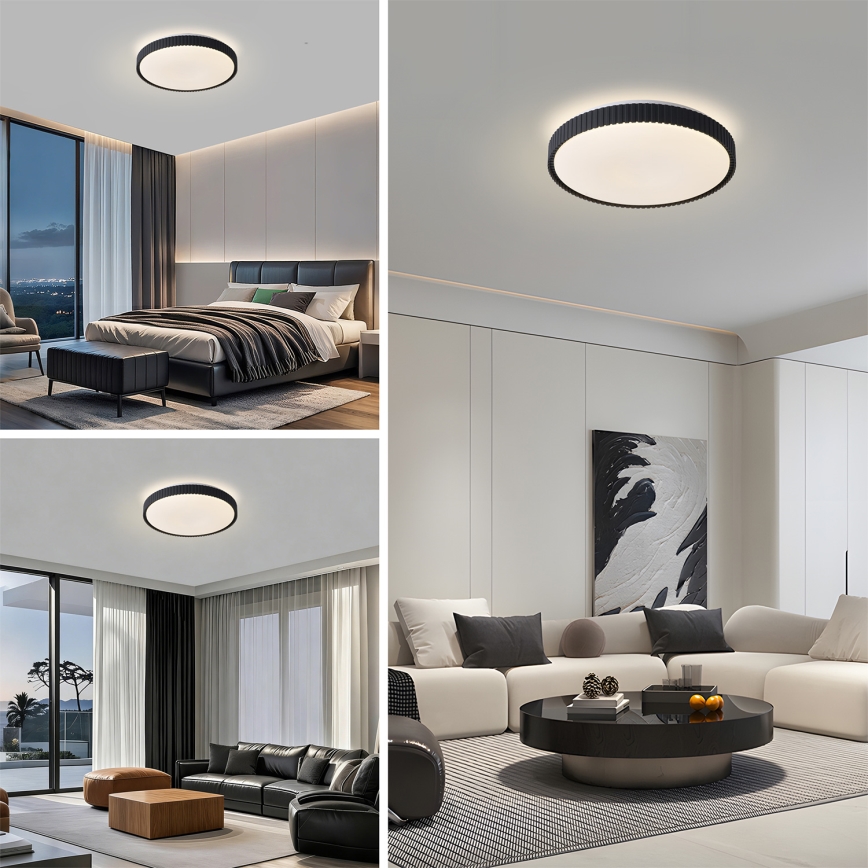 Brilagi - Stropné stmievateľné LED svietidlo CORVO LED/72W/230V 3000-6000K čierne pr. 50 cm + diaľkové ovládanie