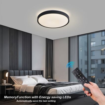 Brilagi - Stropné stmievateľné LED svietidlo CORVO LED/72W/230V 3000-6000K čierne pr. 50 cm + diaľkové ovládanie