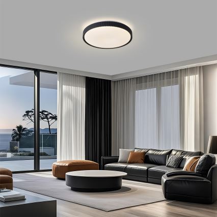 Brilagi - Stropné stmievateľné LED svietidlo CORVO LED/72W/230V 3000-6000K čierne pr. 50 cm + diaľkové ovládanie