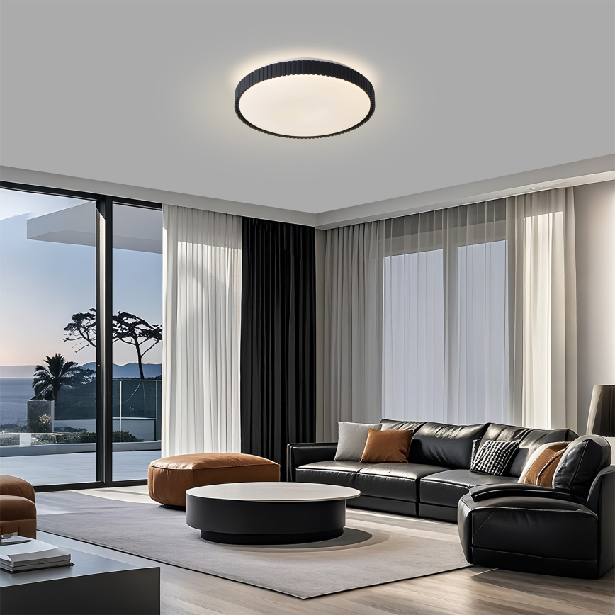 Brilagi - Stropné stmievateľné LED svietidlo CORVO LED/72W/230V 3000-6000K čierne pr. 50 cm + diaľkové ovládanie