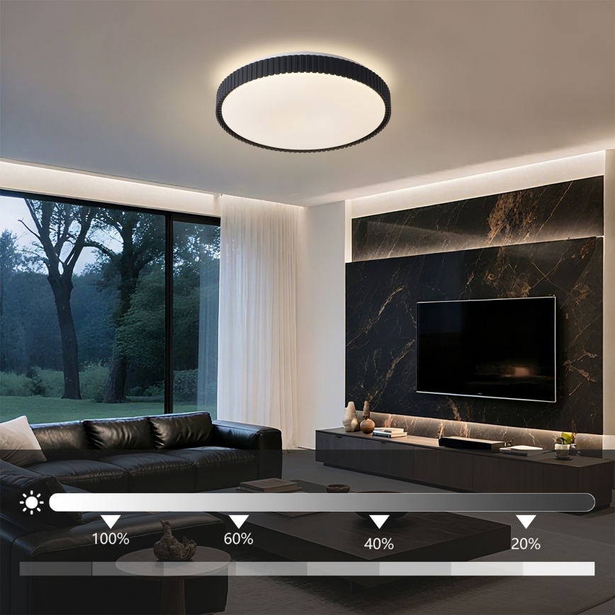 Brilagi - Stropné stmievateľné LED svietidlo CORVO LED/72W/230V 3000-6000K čierne pr. 50 cm + diaľkové ovládanie