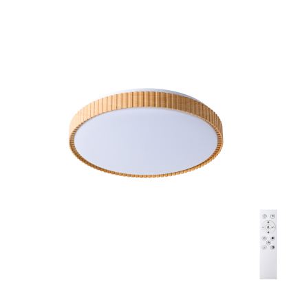 Brilagi - LED stmievateľné stropné svietidlo CORVO LED/72W/230V 3000-6000K drevený dekor pr. 50 cm + diaľkové ovládanie