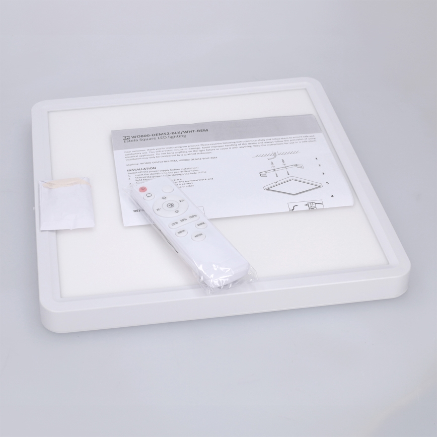 Brilagi - LED stmievateľné stropné svietidlo ESTELA SQUARE LED/36W/230V 3000-6500K 31x31 cm biela + diaľkové ovládanie