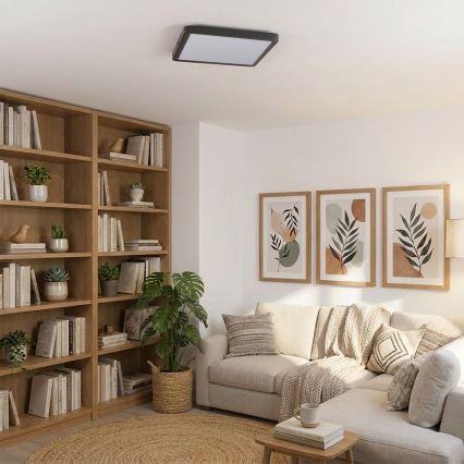 Brilagi - LED stmievateľné stropné svietidlo ESTELA SQUARE LED/36W/230V 3000-6500K 31x31 cm čierna + diaľkové ovládanie