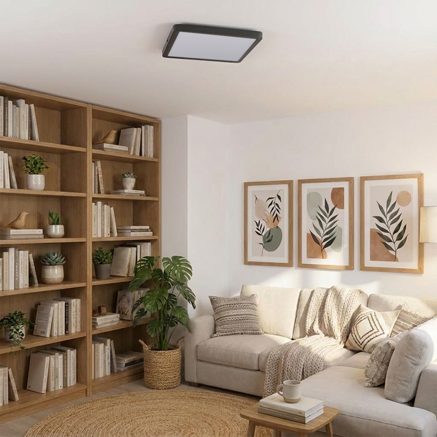 Brilagi - LED stmievateľné stropné svietidlo ESTELA SQUARE LED/36W/230V 3000-6500K 31x31 cm čierna + diaľkové ovládanie