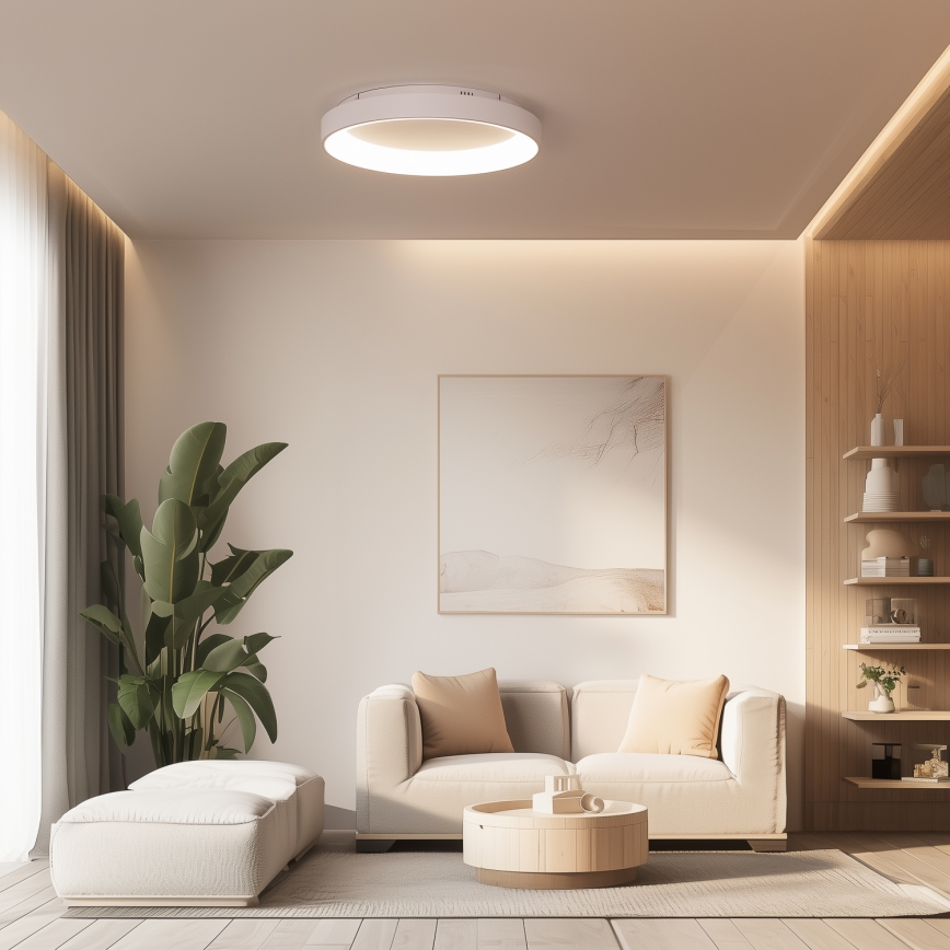 Brilagi - LED stmievateľné stropné svietidlo FALCON II LED/99W/230V 3000-6500K priemer 60 cm biele + diaľkové ovládanie