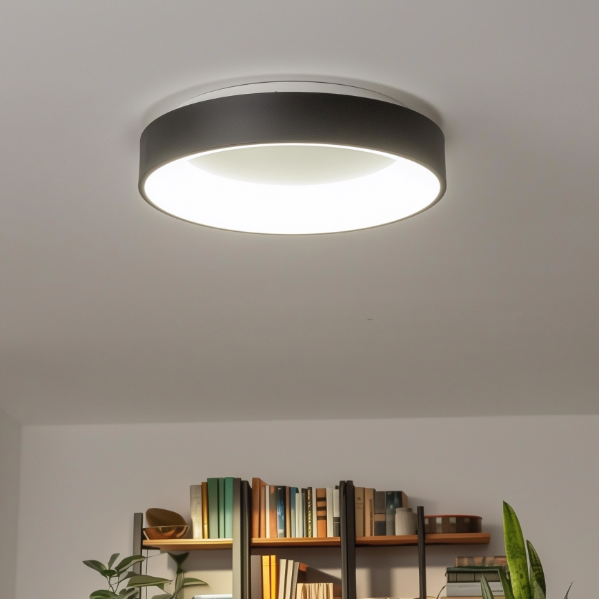 Brilagi - LED Stmievateľné stropné svietidlo FALCON LED/80W/230V 3000-6500K pr. 60 cm čierna + diaľkové ovládanie